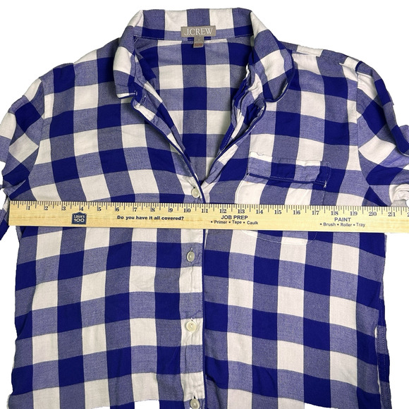 J Crew Flannel Shirt Womens Small Plaid Button Up Fall Layers Staple Capsule - Picture 6 of 8